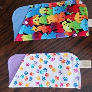 Handmade Dog Themed Cotton Eyeglass Cases, set of 2